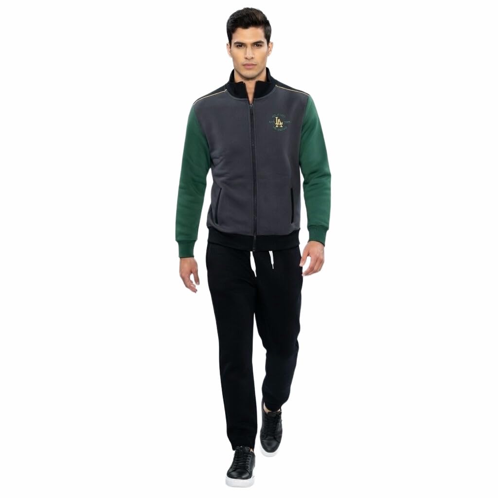 Nottingham Chándal de invierno para hombre, confeccionado en sudadera de algodón Garzato, traje de hombre completo deportivo para ocio y deporte, 35276 Gris Oscuro, M