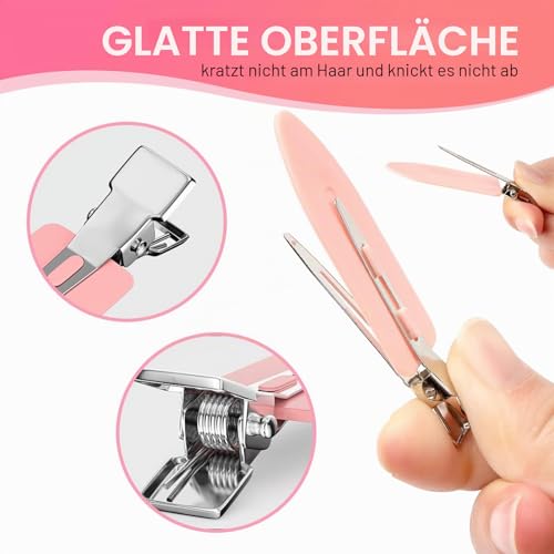 40 Stück Haarspangen für Damen, Entenschnabel Haarklammern aus Metall, 34 Stück 9cm Haarspangen Form zum Abteilen der Haare und 6 Stück 6cm Haarspangen ohne Knick für Salon und Privatgebrauch