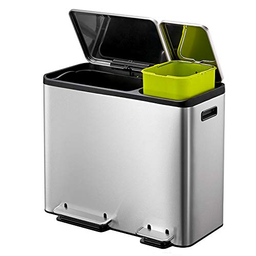 Eko Recycling Bin, Stainless Steel, Stainless Steel Matt, 32,1 X 60,5 X 49,2 Cm #TOP5