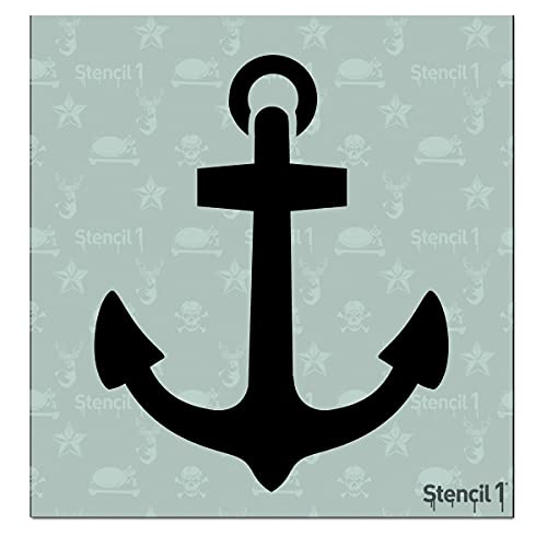 Tattoo Anchor Stencil 5.75" X 6" - Attractive & Durable Quality Reusable Stencils For Painting - Create Stencil Crafts And Decor - Decor On Walls Fabric & Furniture Recyclable Art Craft - 5.75" X 6" #TOP15