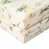 SDIII 2 Pack Floral Crib Sheets for Baby Girl 52×28 Stretchy Microfiber Jersey Knit Fall Crib Sheets Floral for Standard Crib and Toddler Mattress