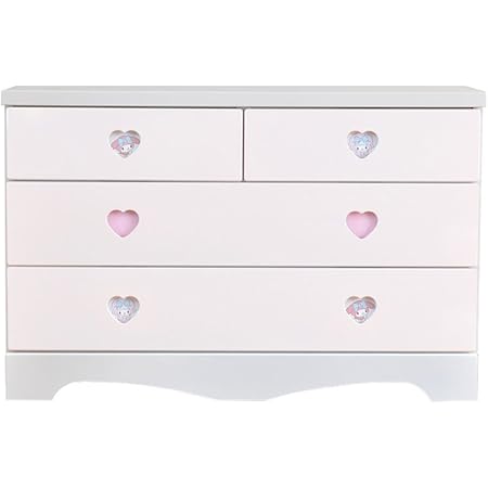 Amazon アルファタカバ 子供部屋に置きたいキッズチェスト サンリオハローキティハートチェスト 幅100cm3段タイプ ホワイト チェスト タンス ベビー マタニティ 通販