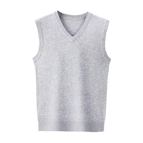 Maiyifu-GJ Men's V Neck Soft Vest Sweater Sleeveless Slim Fit Pullover Sweaters Warm Comfort Knit Vest