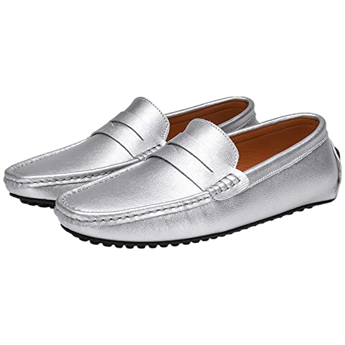 Men's Classic Penny Loafers Flat Slip-On Soft Split Leather Moccasins Driving Shoes3