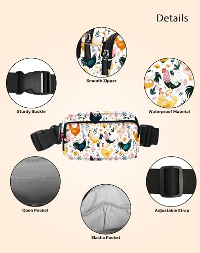 Image of Chicken Fanny Pack for Women Belt Bag Fashion Everywhere Waist Pouch Lightweight Crossbody Bags with Adjustable Strap