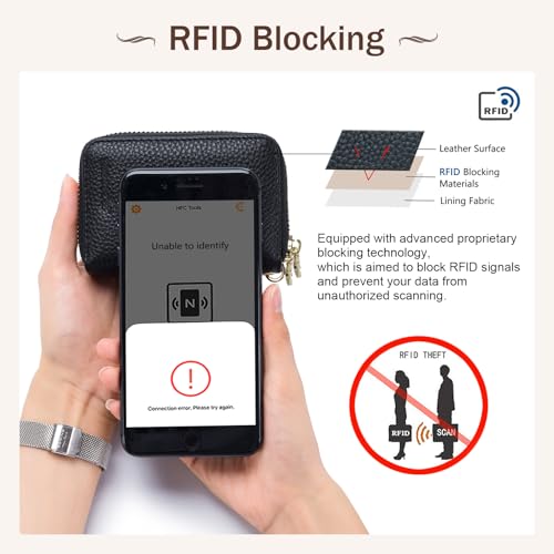 Image of imeetu Rfid Credit Card Holder,Genuine Leather Businese Card Case,Rfid Blocking Wallet for Women & Men