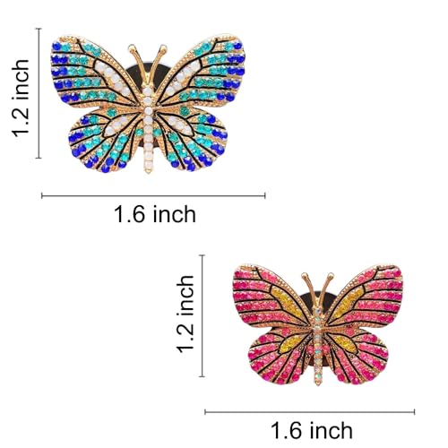 Image of ZOSTLAND Rhinestone Car Decorative Clip,Car Air Fresheners,Metal Vent Clip,Bling Auto Air Vent,Personalized Automotive Interior Decoration Accessories,Auto Decor Gift for Women,Men(2pcs Butterfly)