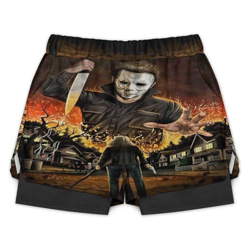 Men's Beach Trunks Pants Halloween Michael Myers Beachwear Hawaiian Bathing Mesh Suit Swimsuits Beach Shorts with Pockets4