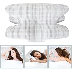 Almohada Dormir Boca Abajo AISIR Almohada Cervical Viscoelastica con Memoria Forma para el Dolor de Cuello y de Hombros, Almohadas Ergonómico para Dormir de Lado y Boca Arriba.