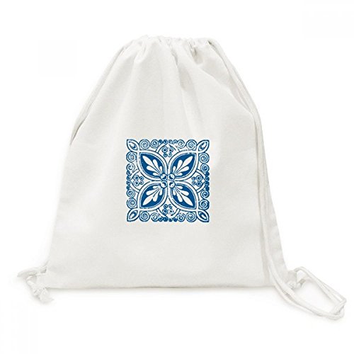 Sac de voyage avec Toile Drawstring Backpack motif bleu