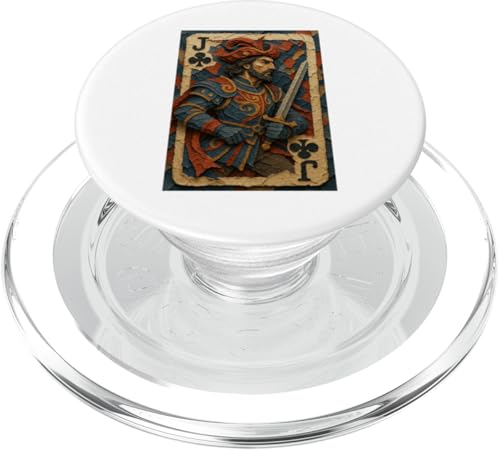 Jack of Clubs Warrior Knight Medieval Fantasy Lucky Poker PopSockets PopGrip para MagSafe