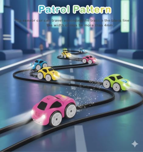 Image of Magic Induction RC Intelligent Sensor Car for Kids, Mini Remote Control Drift Car with Follow Me Line Tracking & Obstacle Avoidance Smart Toy with Music & LED Lights (1pcs /Multi Color)