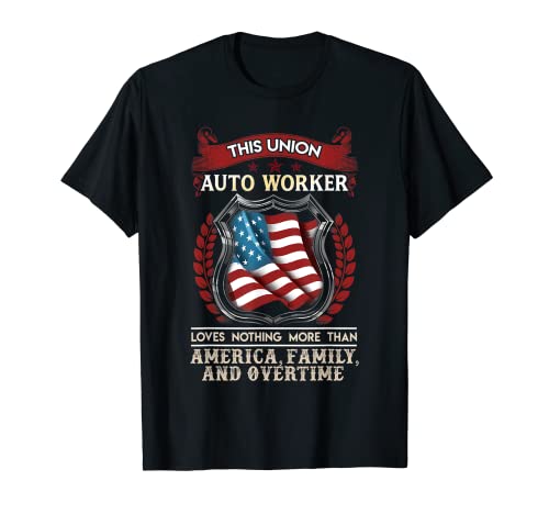 Reparación automática del regalo del mecánico del coche, divertida bandera americana de horas extr Camiseta