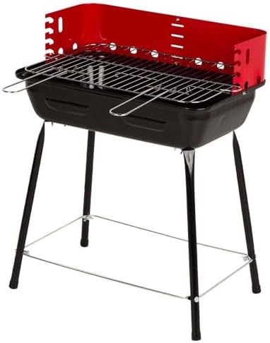 AKTIVE Portable Charcoal Barbecue, Windproof, Steel, Adjustable G...