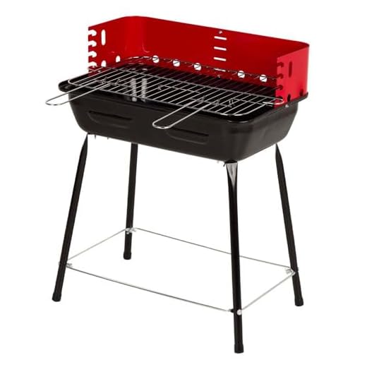 AKTIVE Barbacoa carbón portátil, Con cortavientos, De acero, Parrilla regulable 4 alturas, Tamaño pequeño, 42x42x54 cm, Cocina exterior, Para espacios pequeños (63110)