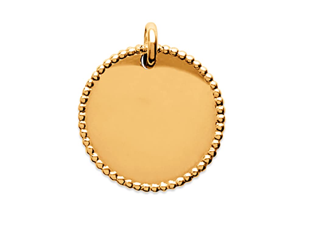 Pendentif en Plaqué Or 18 carats et sa médaille ronde ciselée d'élégance - 5