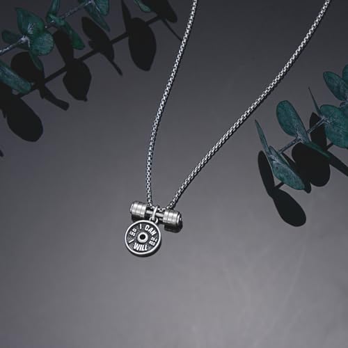 PELOVNY Hockey Soccer Dumbbell Boxing Necklace S925 Sterling Silver Sports Pendant Jewelry Gifts for Men Women2