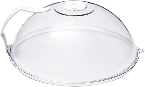Cubierta de salpicaduras para microondas con cúpula  Tapa de cubierta de alimentos  Protector transparente antisalpicaduras con asa Protector de