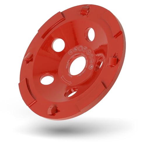 PRODIAMANT PKDS Diamant-Schleiftopf 125 mm x 22,2 mm 4 PKDs mit Stützsegment für Beschichtungen Farben Kleber und Putz