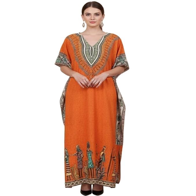 Cigain Women's Casual Polyster Long Kaftan Dress Maxi Caftan Dress Gown Top Night Dress (S-3XL, Free Size)-image-40