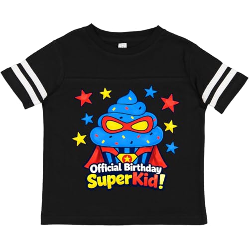 inktastic Superhero Cupcake Design Kids Birthday Toddler T-Shirt 5-6 Football