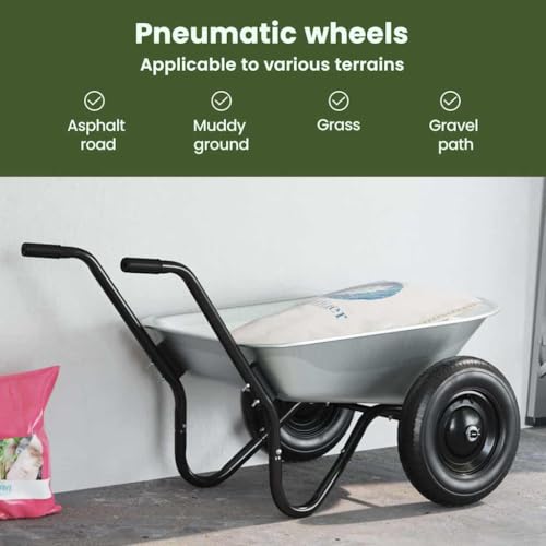 Brouette argent et noir vidaXL chariot de jardin et terrasse - 6