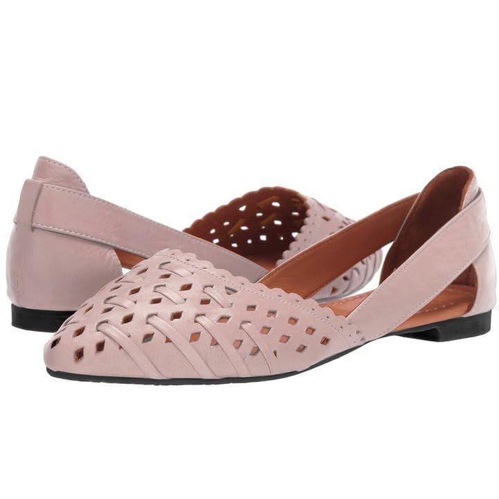 Women Caged Ballet Flats Closed Pointed Toe Slip On Flats Cutout Matte Leather Flat Shoes Mesh Hollowed Comfortable Flat Heel Dress Shoes Office Work Club Driver Flats Spring 4-11 M US2