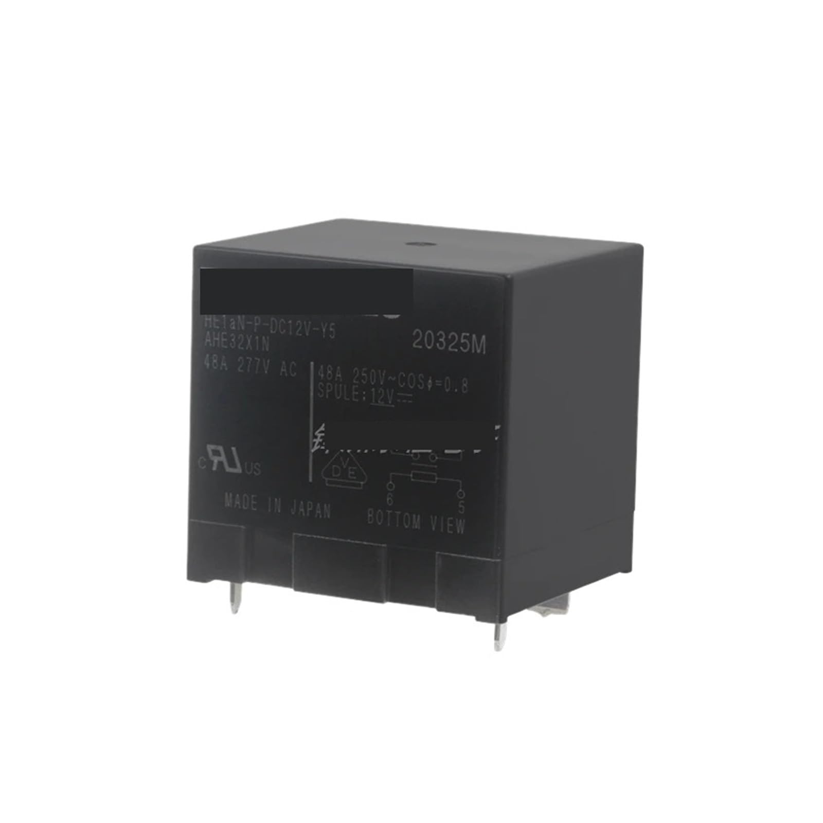 Relé solar de 48A HE1aN-P-DC12V-Y5 que soporta altas cargas de corriente en 12V
