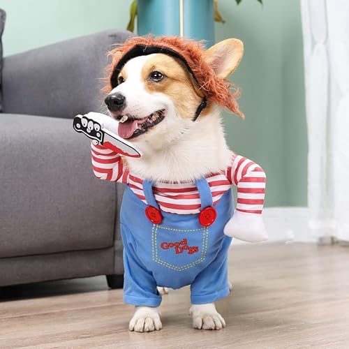 Dog Costume with Knife-Shaped Accessory Funny Cool Cosplay Outfit...