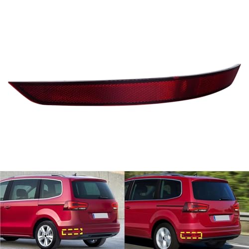 Réflecteur arrière gauche pour VW Sharan 7N 2011-2016 rouge