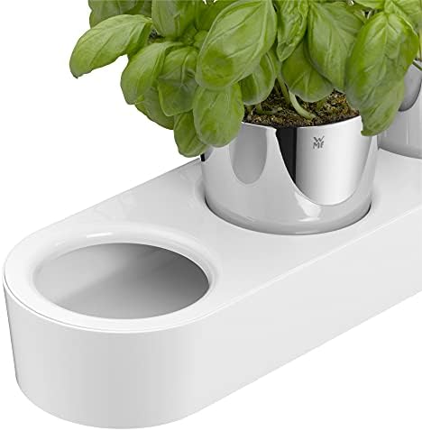 WMF Gourmet Doniczka Na Zioła z Systemem Nawadniania 3-częściowa, Biała, 36 x 12,5 x 12,5 cm
