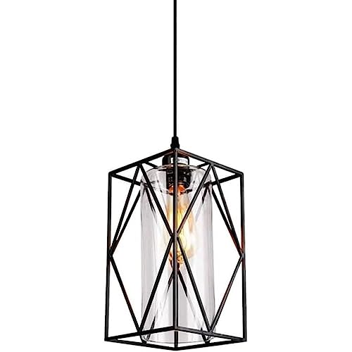 Lámpara colgante E27 de comedor y bar con diseño de hierro retro ajustable tipo industrial