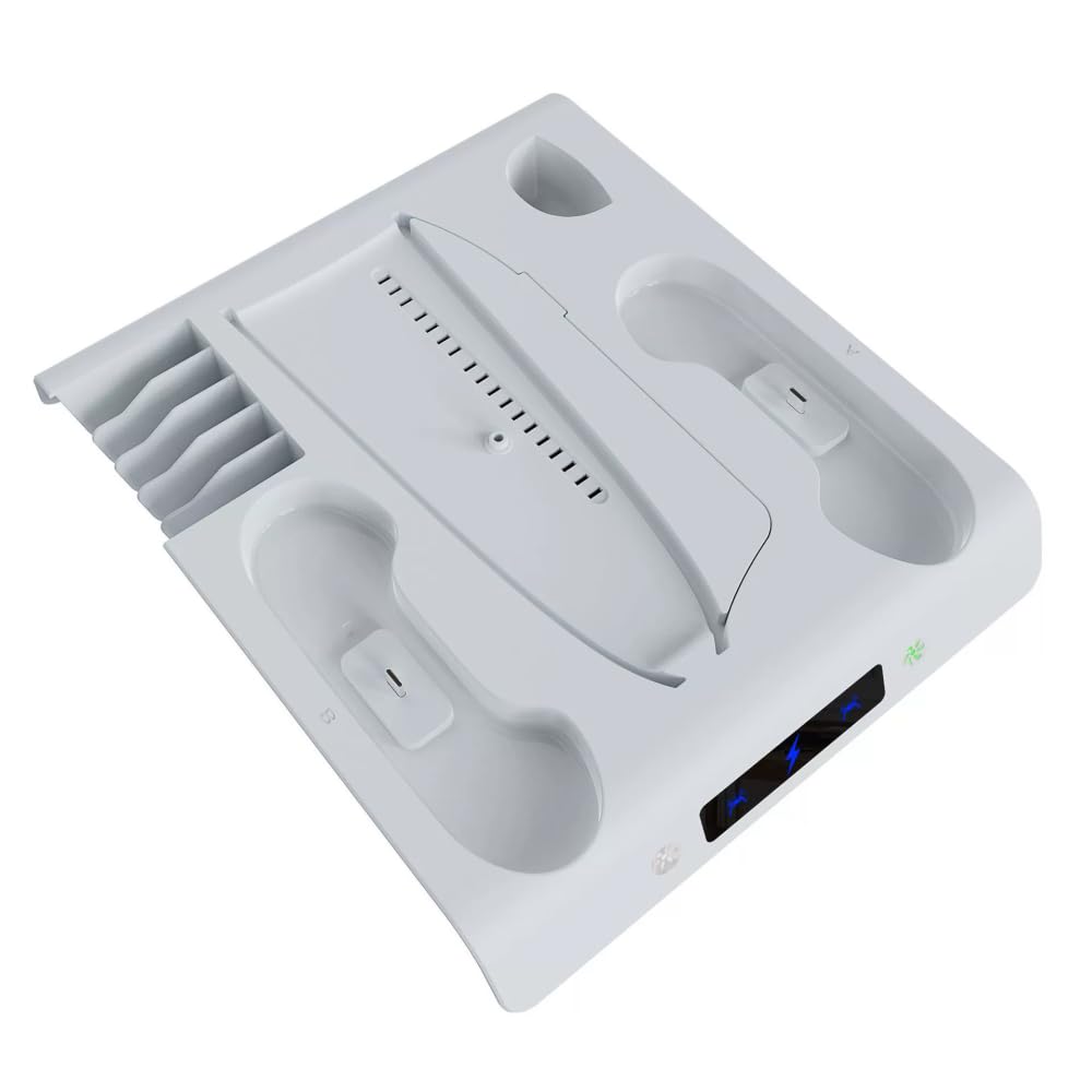 Genérico RGB wentylator stojący konsola do PS5 Slim, zestaw chłodzący stojący podwójny kontroler ładowania stacji uchwyt słuchawkowy do konsoli slim P5