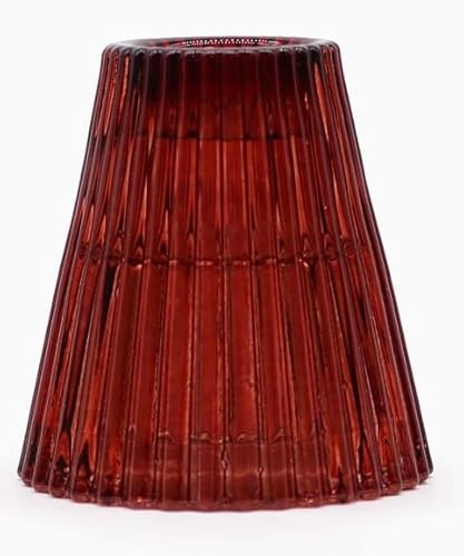 Glass Candle Holder - Versatile & Elegant Candle Holders for Tealights, Dinner Candles & Pillars | Home Decor, Weddings & Events (Vampire Red)