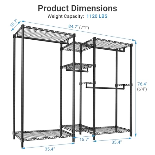 Image of VIPEK Classic V6 Plus Wire Garment Rack, Dynamic Closet System Adjustable