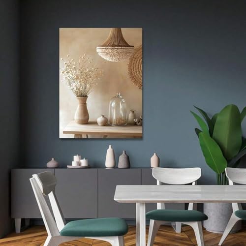 Tableau nature morte beige 60x80cm pour deco murale de restaurant