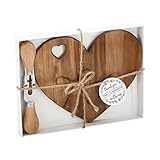 Tabla De Queso De Corazón Con Cuchillo, Incluye Tenedor Para Cubiertos, 21x17,5x1cm, Cája De Regalo De Agradecimiento De Tabla De Embutidos, Bandeja De Carne De Embutidos, Para Navidad, Mujeres