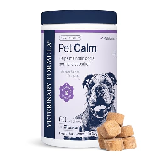 Veterinary Formula Pet Calm 60ct – Vet-Formulated Calming Chews for Dogs with L-Theanine, L-Tryptophan for Behavior Support, Relaxation Treats, Puppy Chews for Stressful Situations, Dog Calming Aid