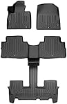 SMARTLINER Custom Fit Floor Mat Black 2 Row Liner Set Compatible with 2020-2023 Hyundai Palisade w/ Bucket Seats