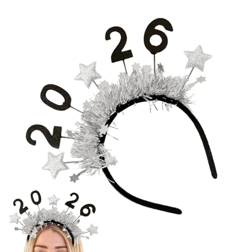 Nyår Hårband - 2026 Glitter Tiara Partydekorationer - Guld Och Silver Hårband Med Stjärntoppar | För Helg Jul Firande Karneval Maskerad Flickor Och Vänner