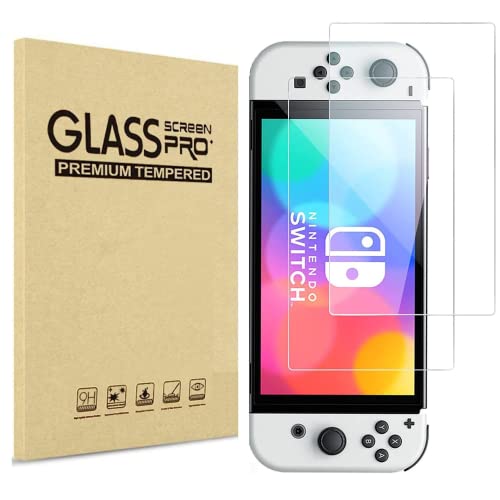 PHONILLICO Hartglas Kompatibel mit Nintendo Switch OLED [2 Stück] Schutzfolie Panzer Glas Displayschutz