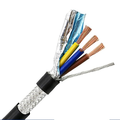 Outdoor Extension 2meters Control Signal Line 2 3 4 5 6 7 8 10 12 14 16 20 24 Core PVC Cable 22AWG 0.3 0.5 0.75mm Shielded Wire Solar sheathed(Black0.2mm,3-core)