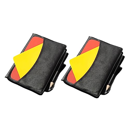 NAMOARLY 2 Sets Red Yellow Soccer Referee Cards Kit Portable Match Supply Referee Wallet
