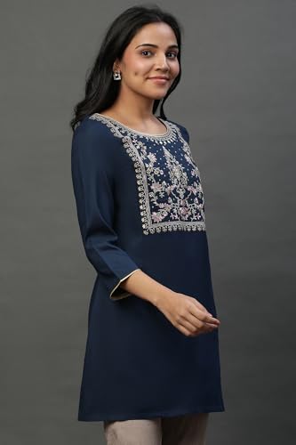 Image of Aurelia Embroidered Short Kurti for Women
