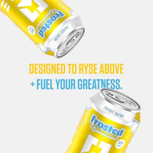 Image of RYSE Fuel Energy Drink - Frosted Lemonade - Sugar Free - 200mg Natural Caffeine, New Formula to Supports Cognitive Health & Improves Focus - No Artificial Colors - 16 fl oz Cans (12-Pack)
