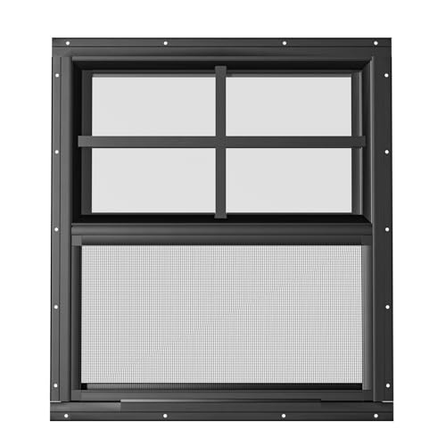 WRISIN 2 Pack Shed Windows 24" W x 27" H Flush Mount, Black Household Windows for Playhouses, Barns, Chicken Coop by WRISIN - Image 6
