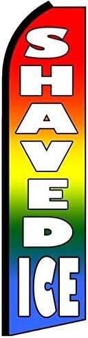 Shaved Ice Swooper Flag | 11.5 ft x 3 ft Advertising Feather Flag for Outdoor Business Promotions | Vibrant Ice Stand Banner | Weatherproof Polyester (Mount and Poles Not Included)
