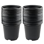 KINGLAKE 50Pcs Black Plastic Plant/Flower Pots 15CM Seed Seedling Pots for Succulents Plants Vegetables Cuttings