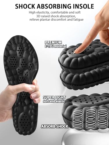 Image of 4D Cloud Insoles for Men, Arch Support Insoles, Memory Foam Insoles, Steppers Insoles Shock Absorption and Cushioning Sports Shoe Insoles for Standing All Day (Graphene Black, Men 8-14（12.4 Inch)