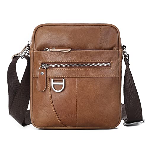 Genuine Leather Messenger Crossbody Shoulder Bag for Women Men Purse